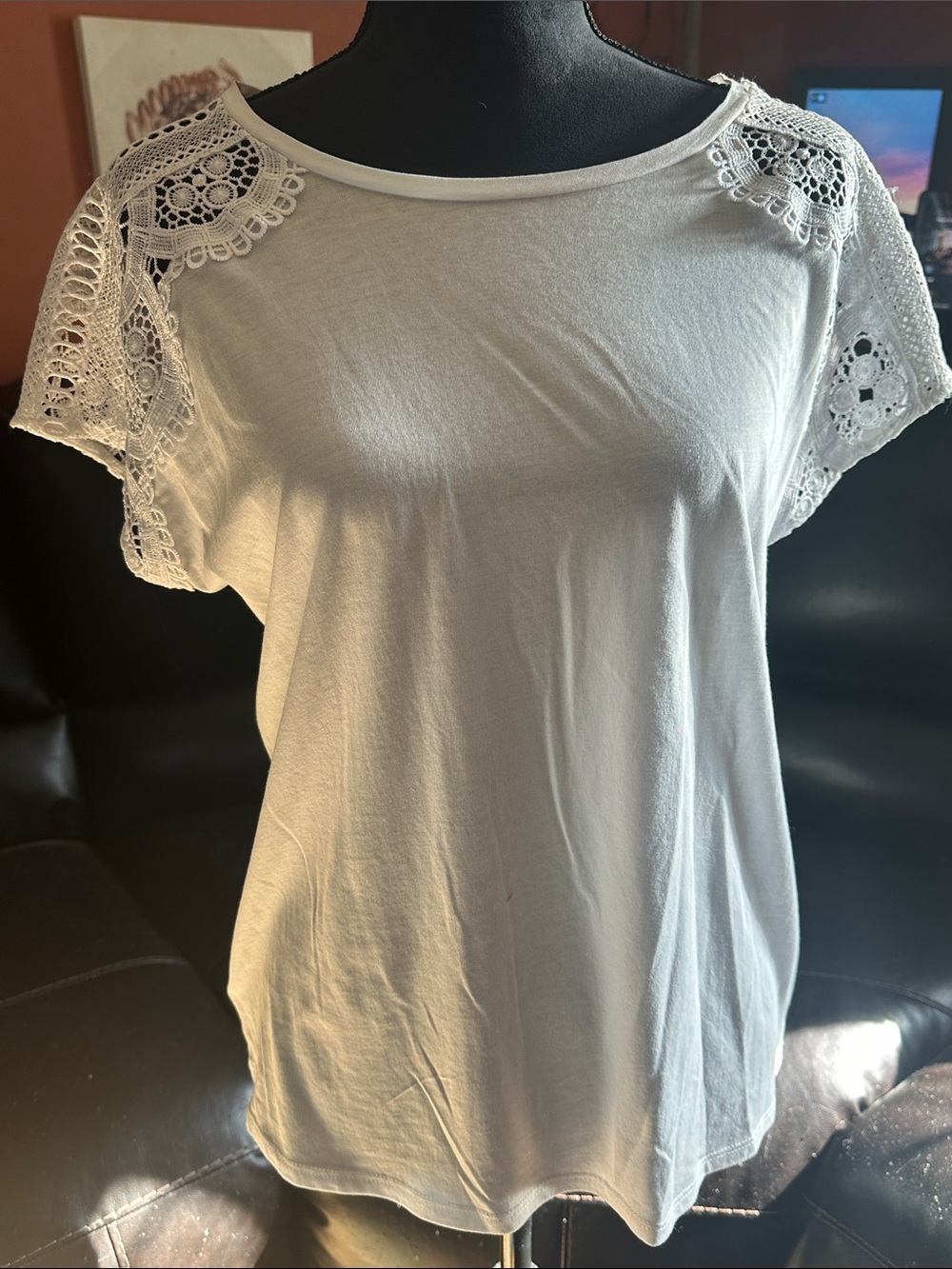 LOFT White Lace Sleeve Camisole Top